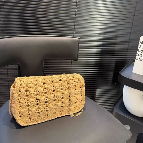 Celine Beige Woven Crossbody Bag - Picture 8 of 9